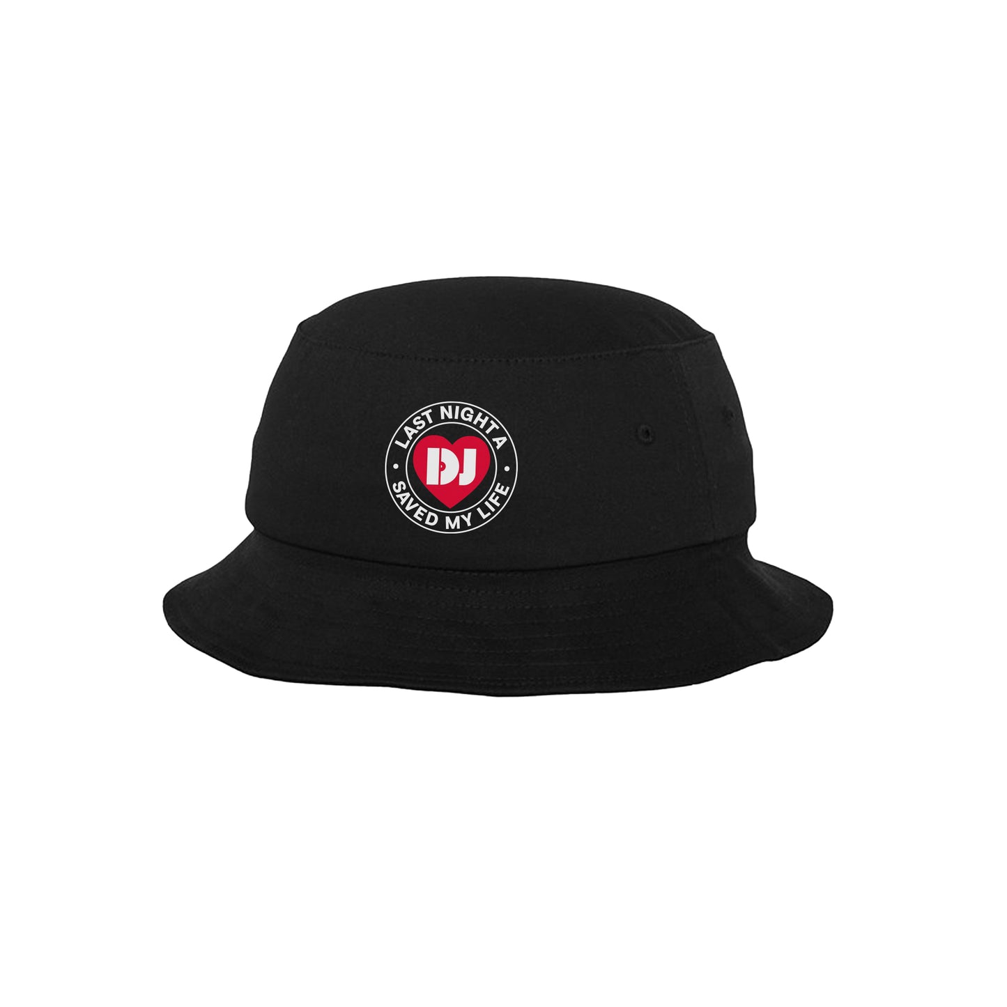 Last Night A DJ Saved My Life Logo Bucket Hat in black