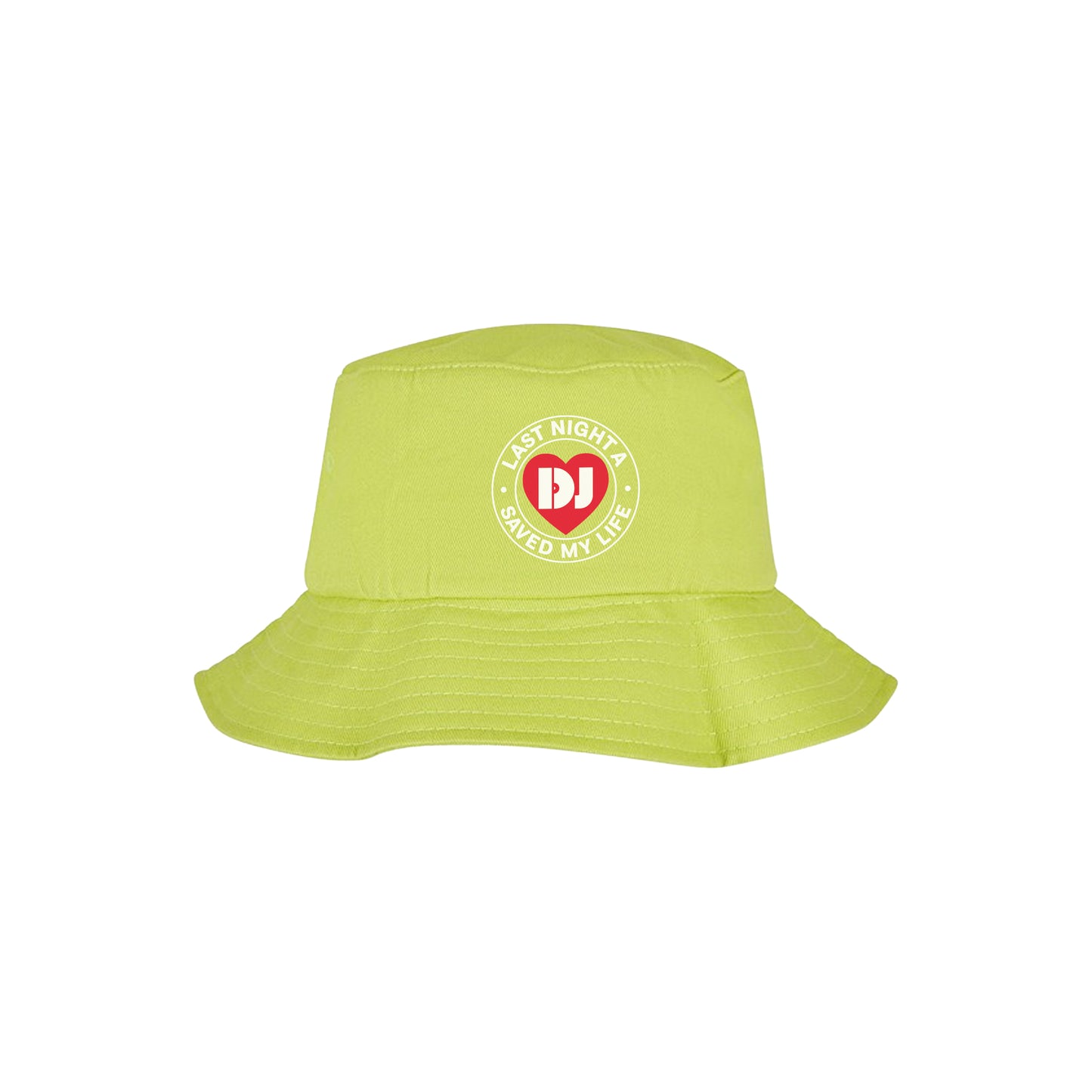 Last Night A DJ Saved My Life Logo Bucket Hat in Green Glow