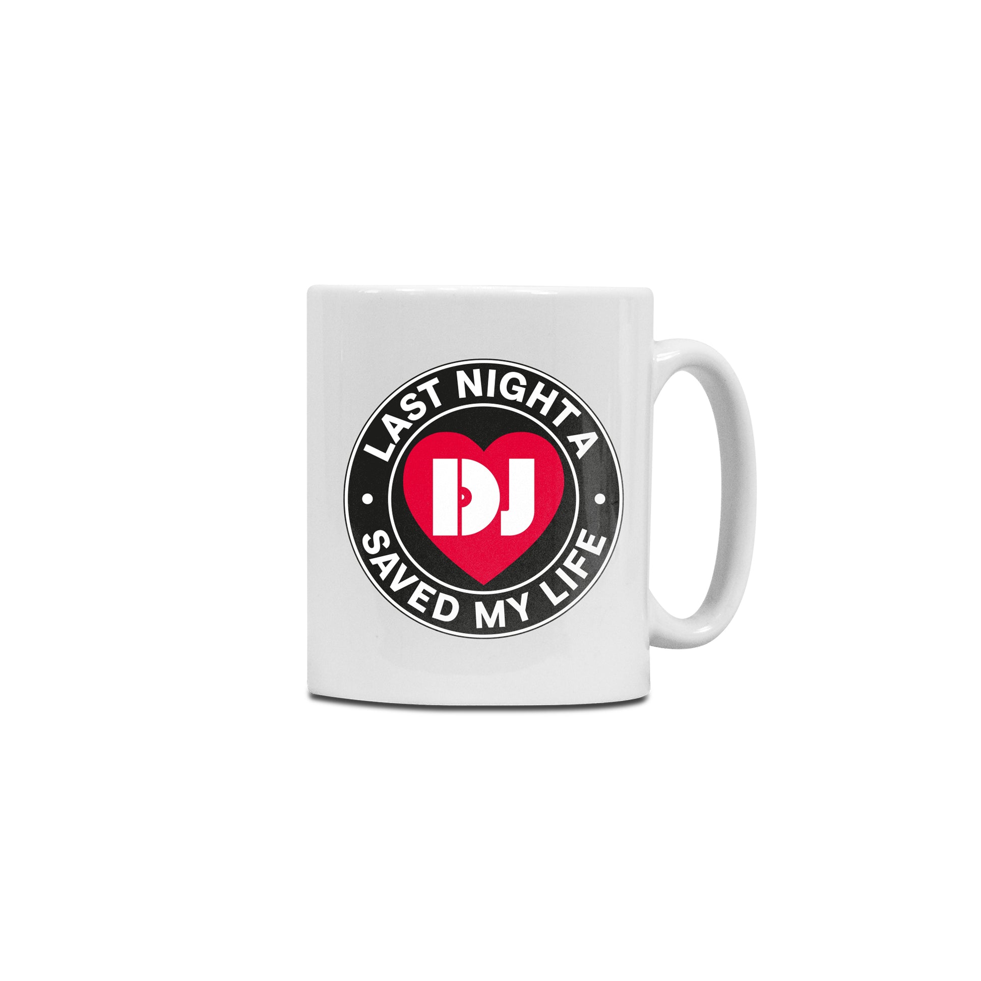 Last Night A DJ Saved My Life Logo Mug